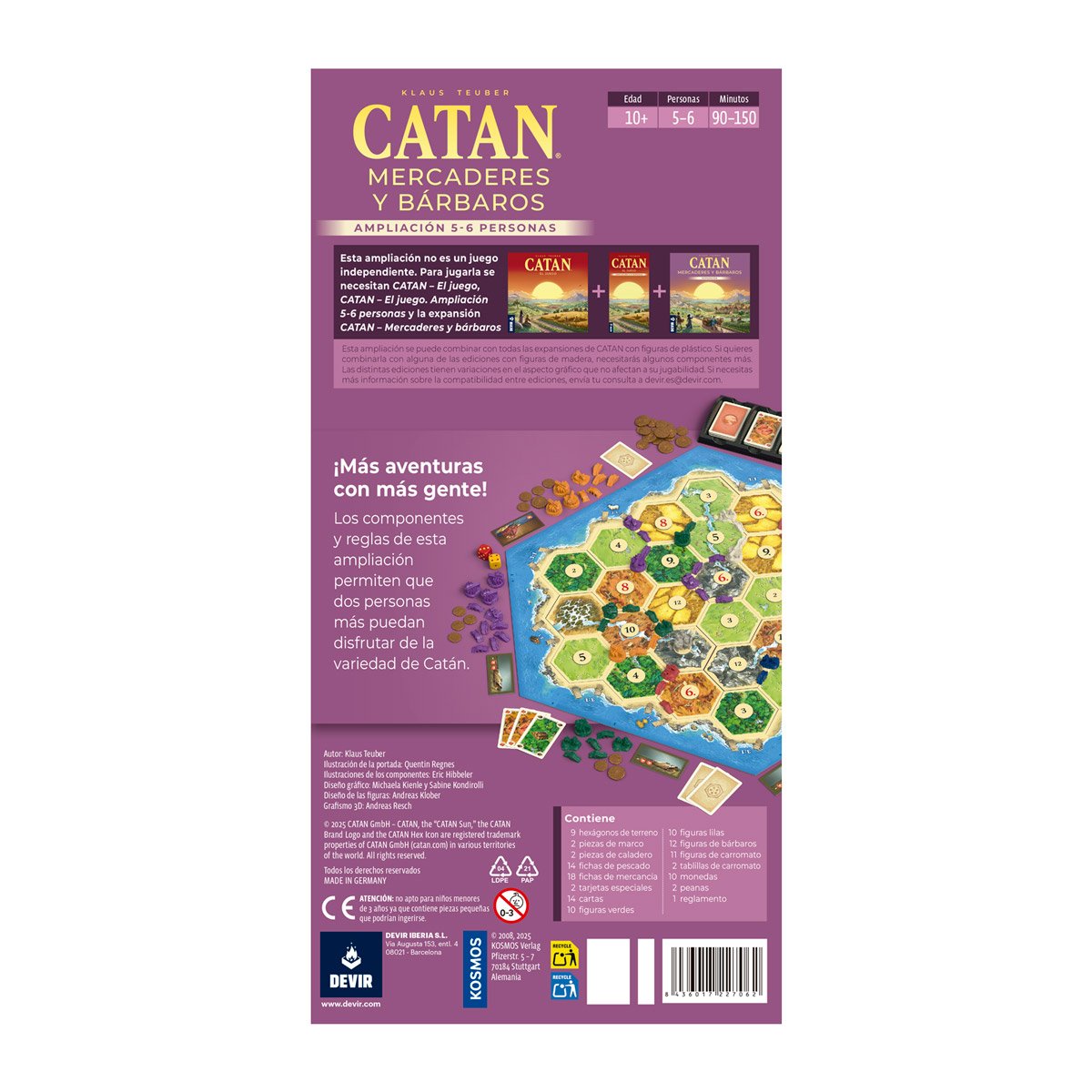 Catan Mercaderes y Bárbaros ampliación 5 a 6 jugadores